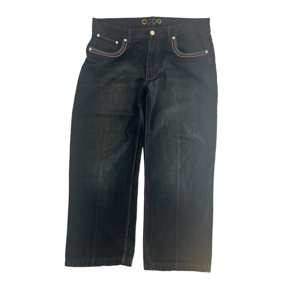 Vintage Y2K‎ Coogi Jeans Mens 38x34 Black Embroidered Baggy Loose 2000s Egyptian